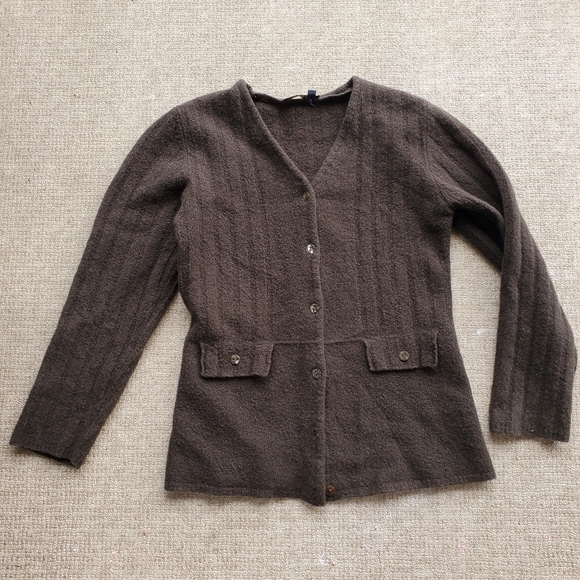 Tristan & Iseut Sweaters - Vintage Small Sweater Tristan And Iseut Wool Cardigan Forest Green V-neck Button